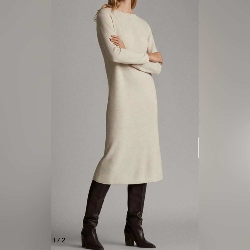 Massimo Dutti Cashmere & Wool Blend Knit Dress